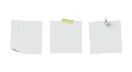 Notes paper memo message pad — transparent background