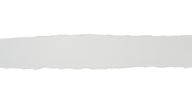 Paper torn edge white sheet — transparent background
