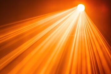 Powerful spotlight beams.  Bright, orange light rays emanating from a central source.  Dramatic lighting effect