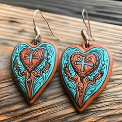 Aprillane Gorgeous Hand-Painted Leather Earrings with a Beautiful Artistic Touch