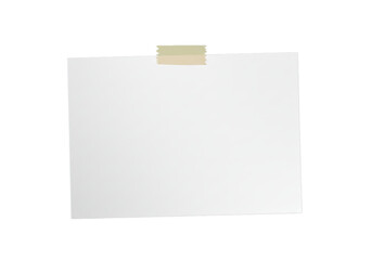 Paper sheet with tape mock up — transparent background
