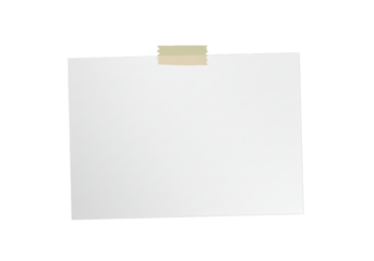 Paper sheet with tape mock up — transparent background