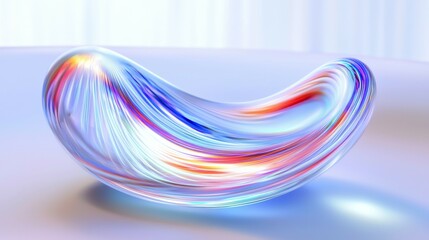 3D Render of an Abstract Glass Shape Modern and Elegant Design