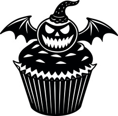 Halloween Cupcake With Monster Topper