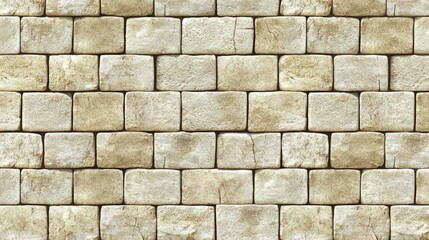 Obraz premium High-Resolution Seamless Antique Sandstone Brick Wall Texture - Tileable Vintage Stone Surface for Rustic Cottagecore Wallpaper or Background