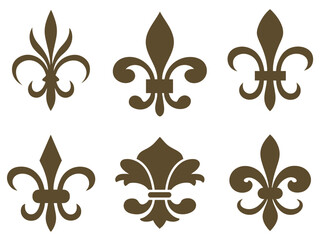fleur de lis hand drawn silhouettes © tajimpranto