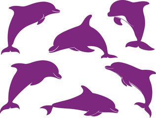 dolphin silhouette illustration in black