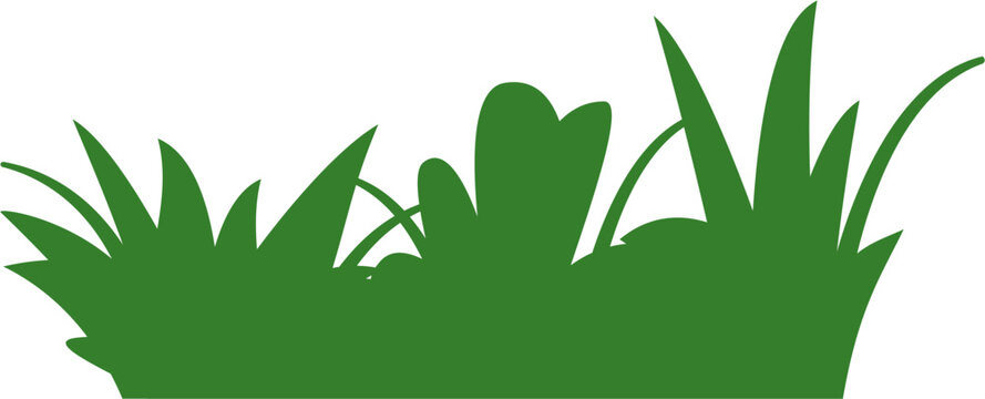 Solid style grass vector illustration. Perfect for nature icons, eco-friendly logos, green project branding, outdoor scenes, and minimalist background elements.