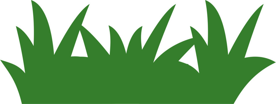 Solid style grass vector illustration. Perfect for nature icons, eco-friendly logos, green project branding, outdoor scenes, and minimalist background elements.