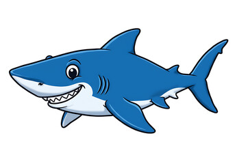 Fototapeta premium Cute Cartoon Shark Illustration: Free Clipart Download