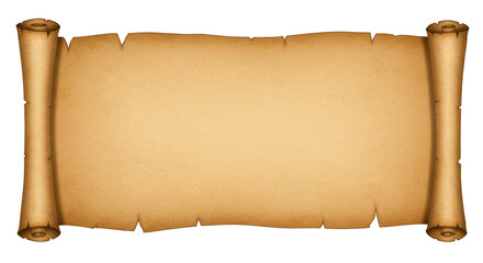 Old paper scroll parchment — transparent background