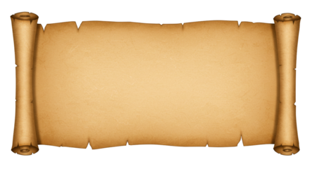 Old paper scroll parchment — transparent background