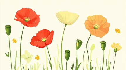 Obraz premium A photo of a bouquet of flowers against a pure white backdrop features a butterfly perched atop one of the blossoms, while the base of the image displays the floral