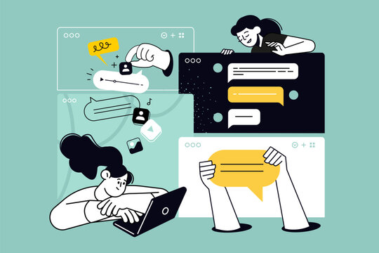 Creative illustration of social media management, social networking. Vector concept for web banner, social media banner, business presentation, marketing material. 