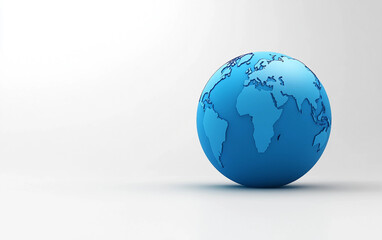 "Blue Globe Symbolizing Earth A Natural Representation of Our Planet" Isolated on white background