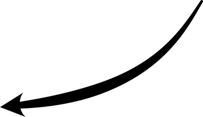 Curved arrow vector in clean, minimal style. Ideal for diagrams, infographics, UI navigation, process flow, business presentations, and educational visuals.