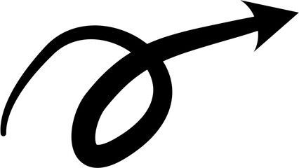 Curved arrow vector in clean, minimal style. Ideal for diagrams, infographics, UI navigation, process flow, business presentations, and educational visuals.