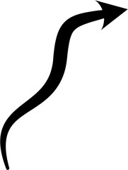 Curved arrow vector in clean, minimal style. Ideal for diagrams, infographics, UI navigation, process flow, business presentations, and educational visuals.