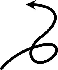 Curved arrow vector in clean, minimal style. Ideal for diagrams, infographics, UI navigation, process flow, business presentations, and educational visuals.