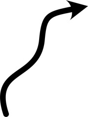 Curved arrow vector in clean, minimal style. Ideal for diagrams, infographics, UI navigation, process flow, business presentations, and educational visuals.