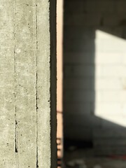 Industrial concrete construction aesthetics of textures. selective focus