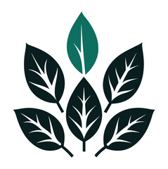 Silhouette Vector Tree Leaf Pattern Silhouettes Bundle 6 Sets of Stylized Leaf Designs for Sublimation, Textile Printing, and Nature-Inspired Crafts