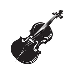 Obraz premium Soulful Strings: An Elegant Collection of Cello Vector Silhouettes Highlighting the Graceful Form, Deep Resonance, and Classical Beauty of This Timeless Bowed String Instrument