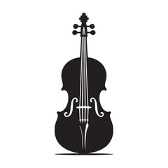 Naklejka premium Soulful Strings: An Elegant Collection of Cello Vector Silhouettes Highlighting the Graceful Form, Deep Resonance, and Classical Beauty of This Timeless Bowed String Instrument
