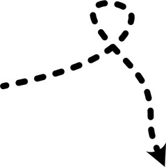 Dashed dotted line arrow vector for use in infographics, presentations, flowcharts, and process guides. Minimalist and versatile element for visual storytelling.