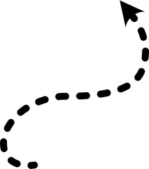 Dashed dotted line arrow vector for use in infographics, presentations, flowcharts, and process guides. Minimalist and versatile element for visual storytelling.