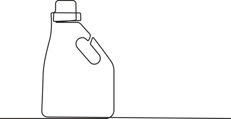 Disinfectant Spray Continuous Line Editable Stroke Icon, One continuous line drawing of cleaning service and detergent products. Household tools and bottle spray concept in simple linear style. vector