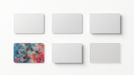 Business cards multiple designs and materials isolated

