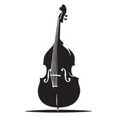 Naklejka premium Resonant Depth: A Dynamic Collection of Double Bass Vector Silhouettes Celebrating the Powerful Sound, Elegant Shape, and Rich History of This Iconic Orchestral String Instrument.