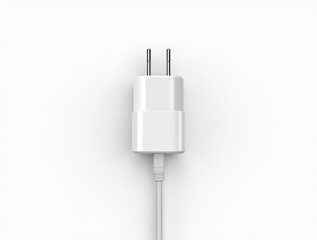 Obraz premium White USB wall charger with micro-USB cable isolated