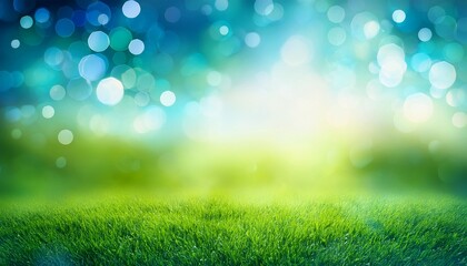 Fototapeta premium abstract blur spring background green and blue bokeh