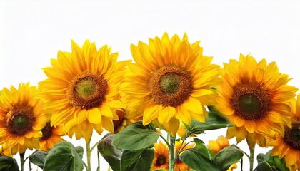 Obraz premium flowers bush of vibrant sunflowers on a transparent background