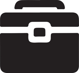  Silhouette vector EPS icon of a briefcase, ideal for business, office, and professional design projects.