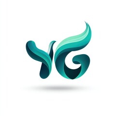 Fototapeta premium Dynamic YG Logo Design. Modern Water Wave Swoosh Concept for Creative Branding and Corporate Identity
