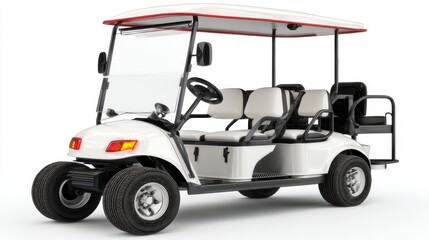 Obraz premium 3D Visualization of a Golf Cart Isolated Against a Clean White Background