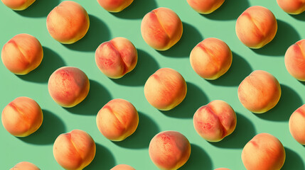 peach pattern on light green background pop art design, banner design 