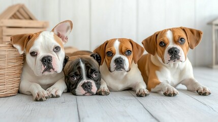 Fototapeta premium Adorable fluffy small dogs gentle companions pet care adoption