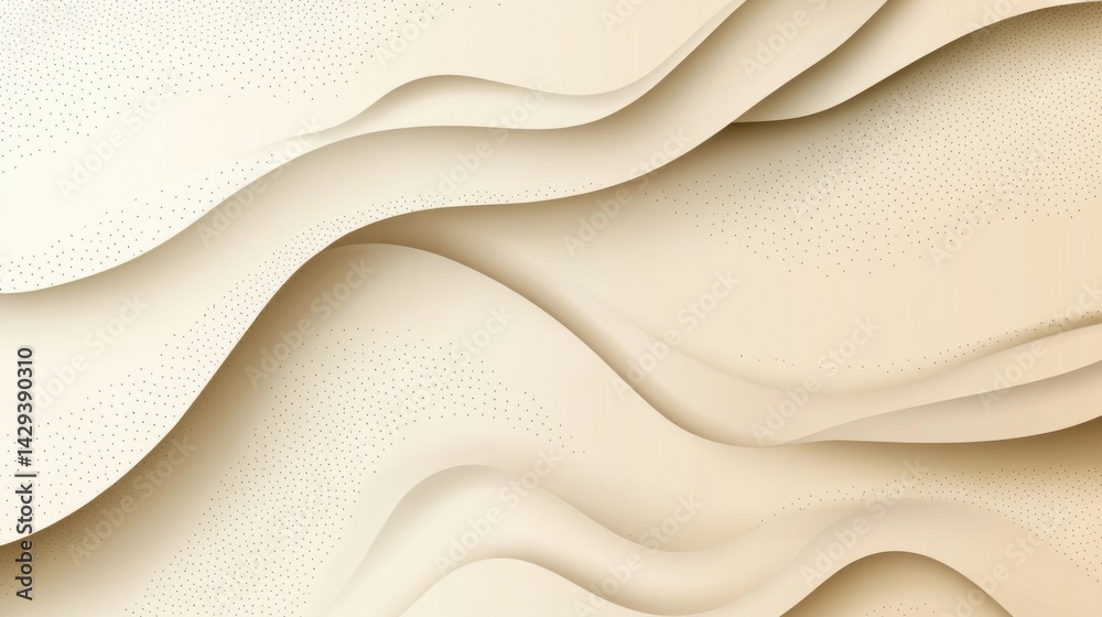 Poster abstract background with soft ecru tones dotted design and eggshell paper texture