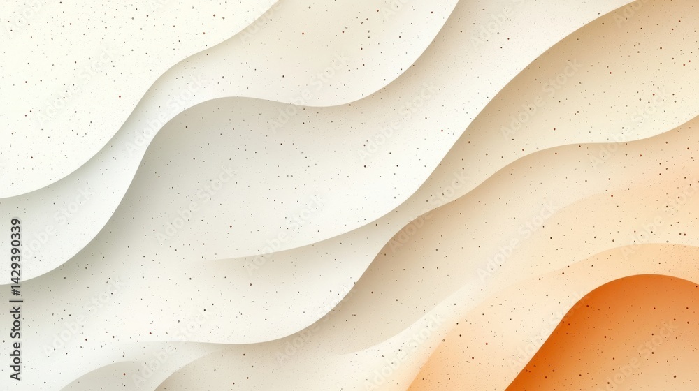 Poster abstract background with soft ecru tones dotted design and eggshell paper texture