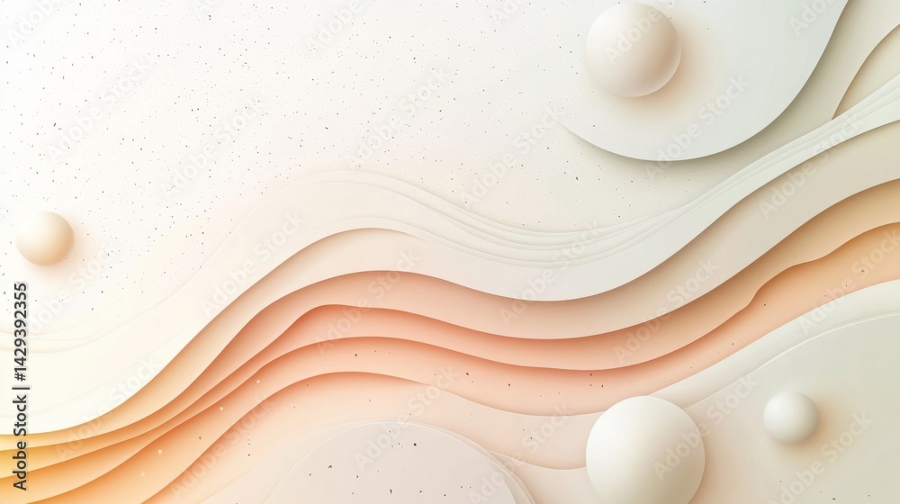 Poster abstract background with soft ecru tones dotted design and eggshell paper texture