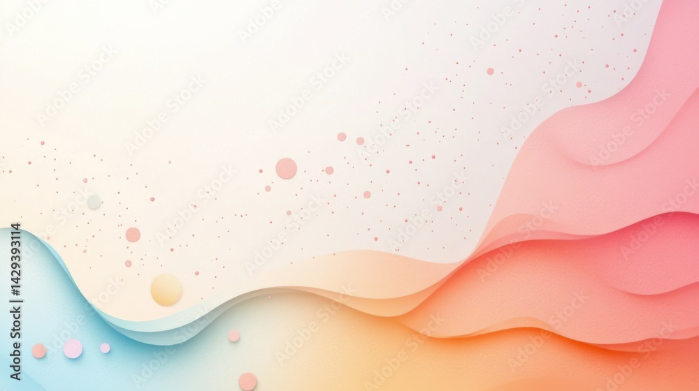 Poster abstract background with soft ecru tones dotted design and eggshell paper texture