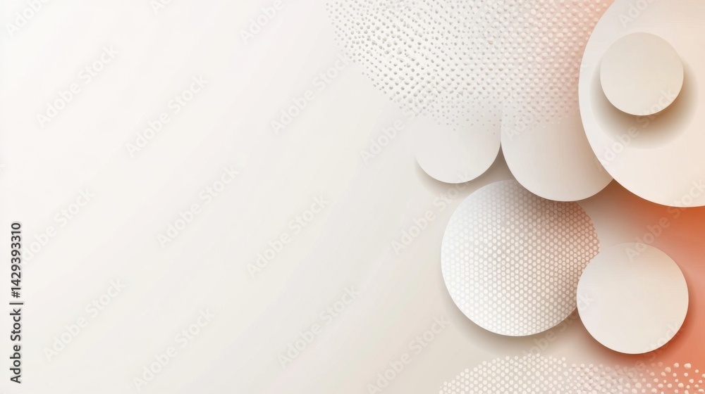 Poster abstract background with soft ecru tones dotted design and eggshell paper texture