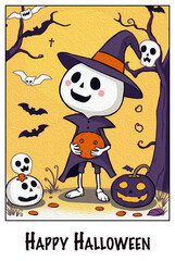 Obraz premium Oil Painting. Pattern for printing on wall decorations . Halloween theme.