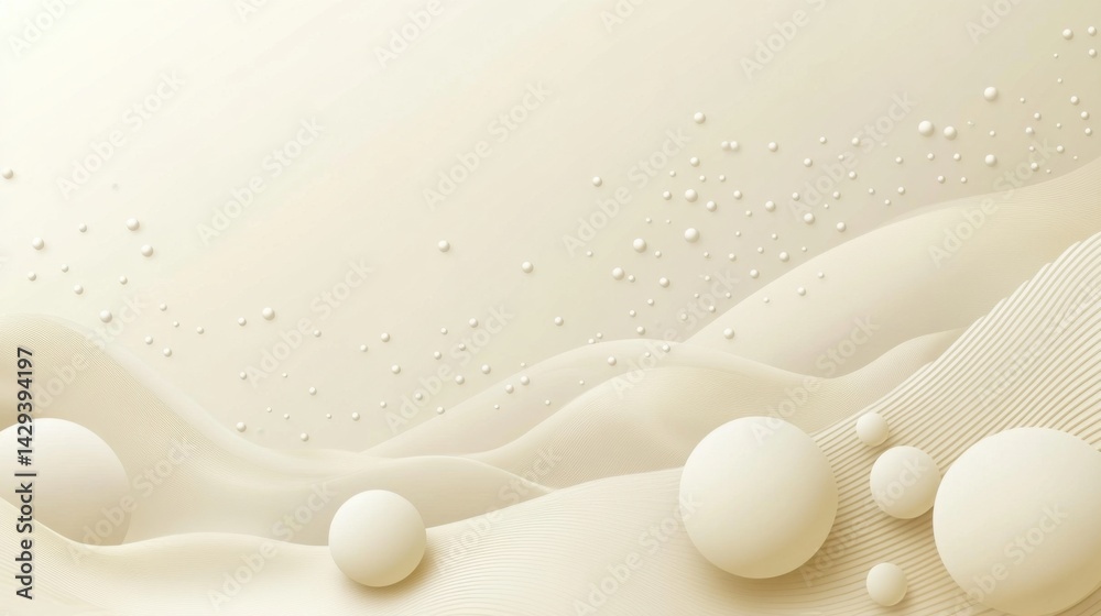 Poster abstract background with soft ecru tones dotted design and eggshell paper texture