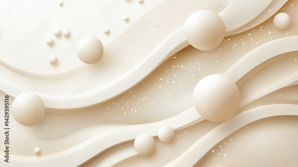 Poster abstract background with soft ecru tones dotted design and eggshell paper texture
