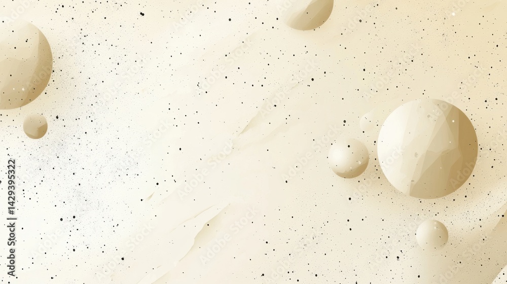 Poster abstract background with soft ecru tones dotted design and eggshell paper texture